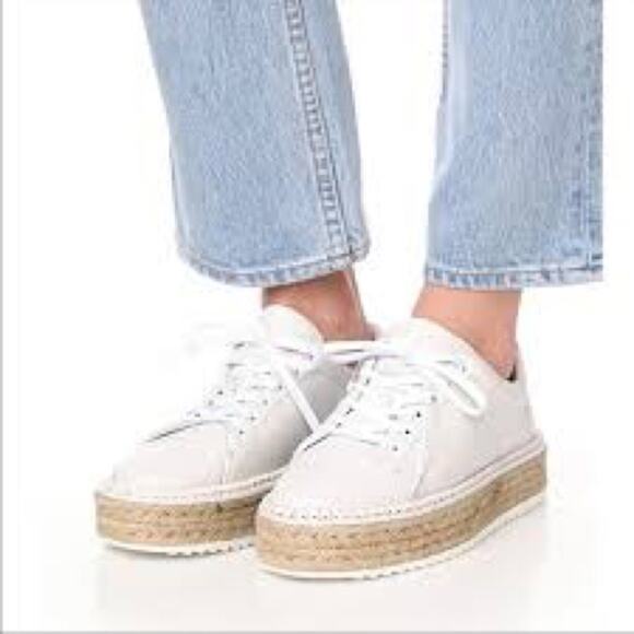 Rag & Bone Kent Espadrille in White with Jute Platform Size 9 (39) - Picture 3 of 15